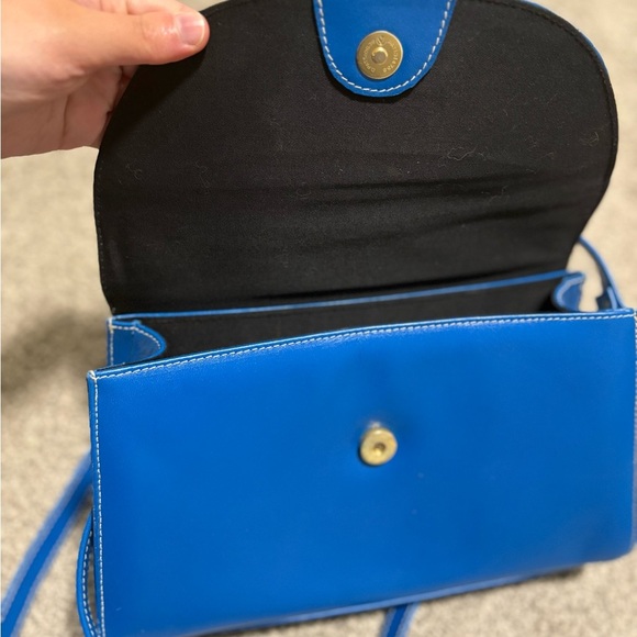 Liz Claiborne Blue Leather Messenger Shoulder Bag - Picture 8 of 10